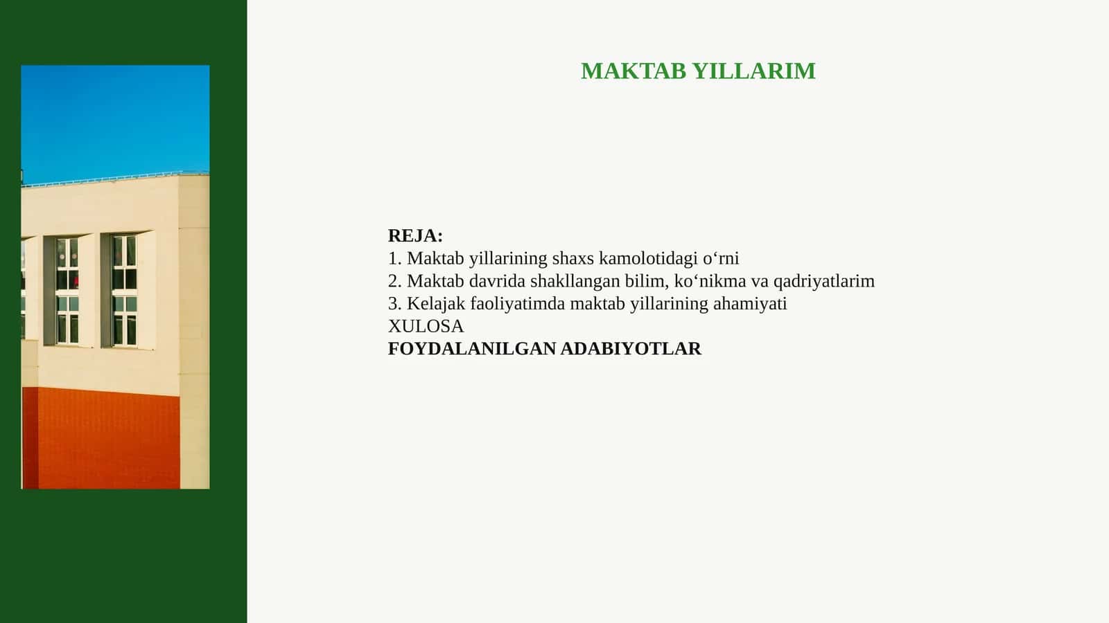 MAKTAB YILLARIM