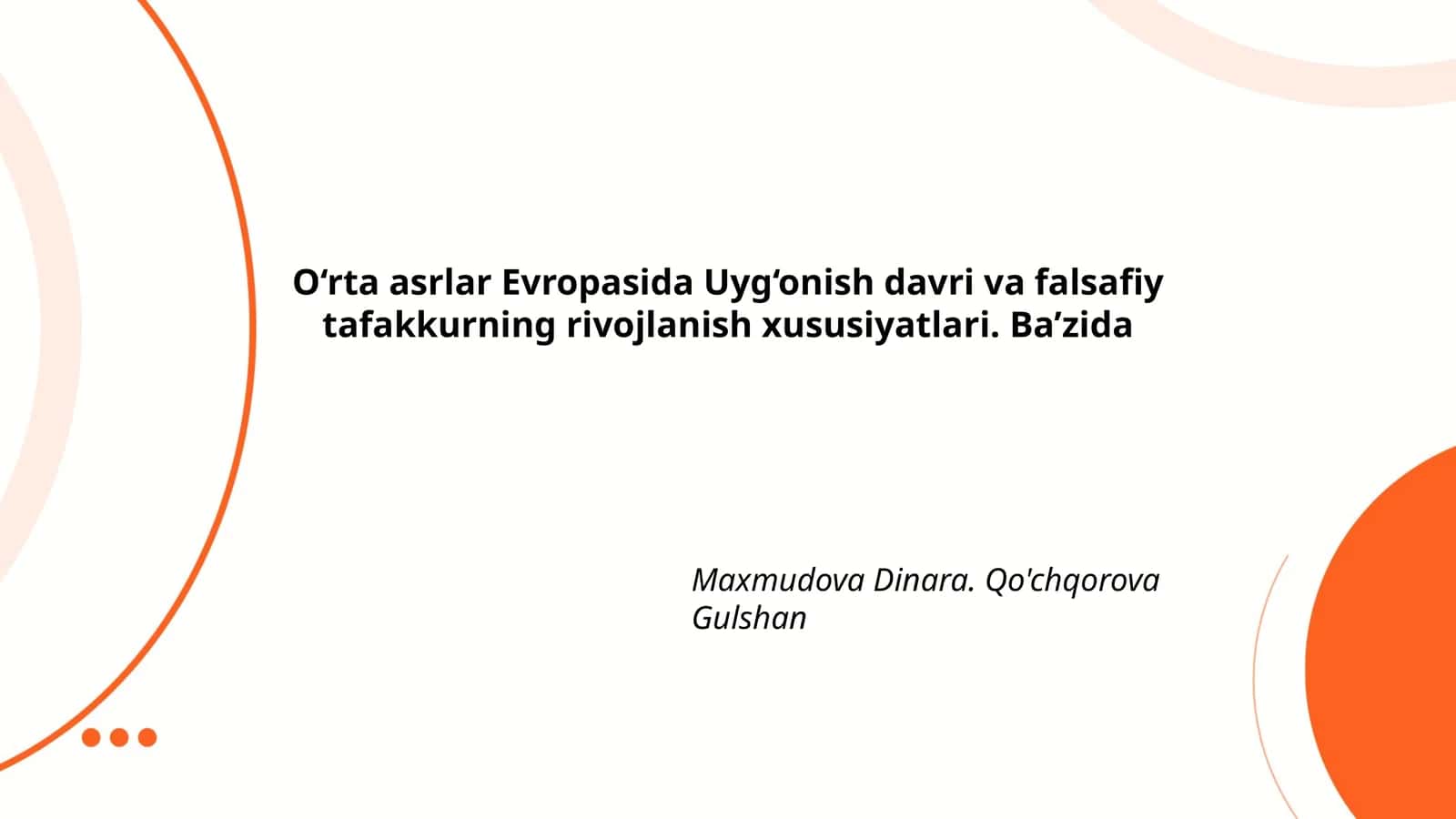 Uyg‘onish davri va falsafiy tafakkurning rivojlanish xususiyatlari