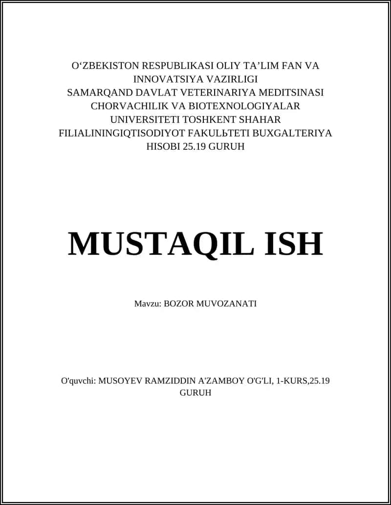 Bozor muvozanati