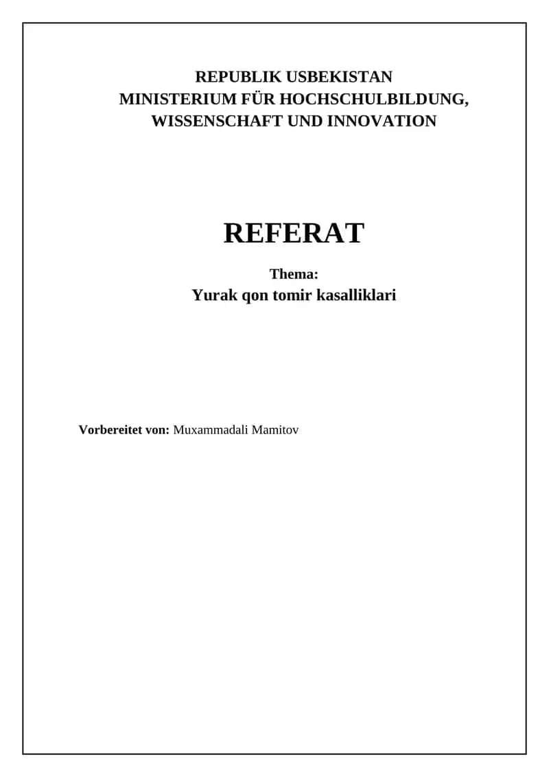 Yurak qon tomir kasalliklari