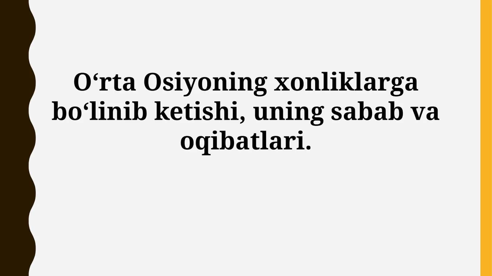 Xonliklarga bo'linish sabablari va omillari
