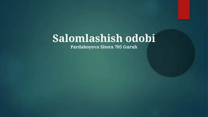 Salomlashish odobi