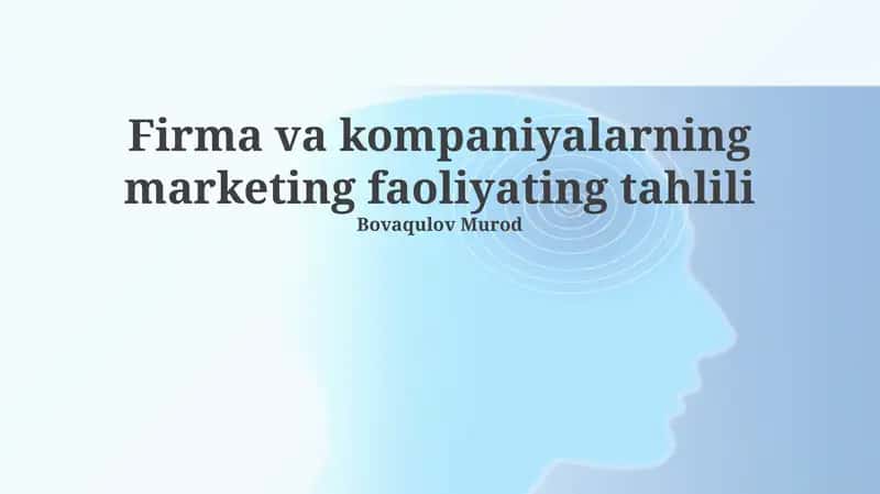 Narxlash strategiyasi va taklifi