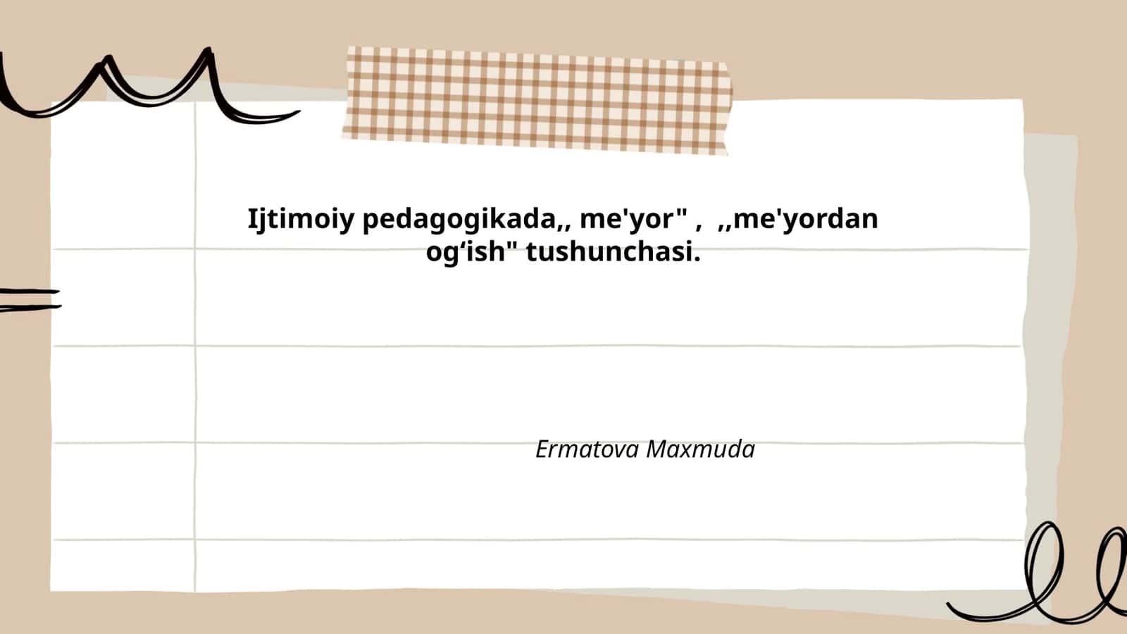Ijtimoiy pedagogikada "me'yor" tushunchasi