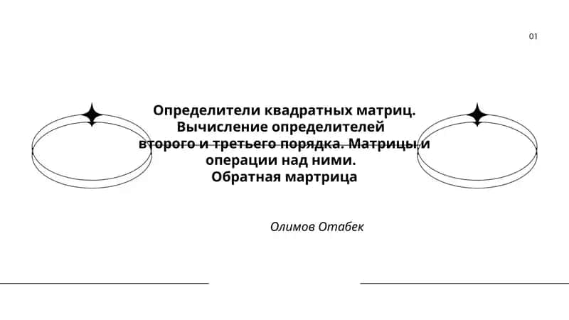 Определители квадратных матриц