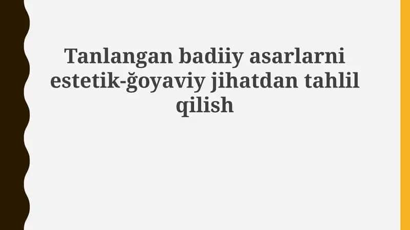 Tanlanganbadiiyasarlarniestetik-ğoyaviyjihatdantahlilqilish