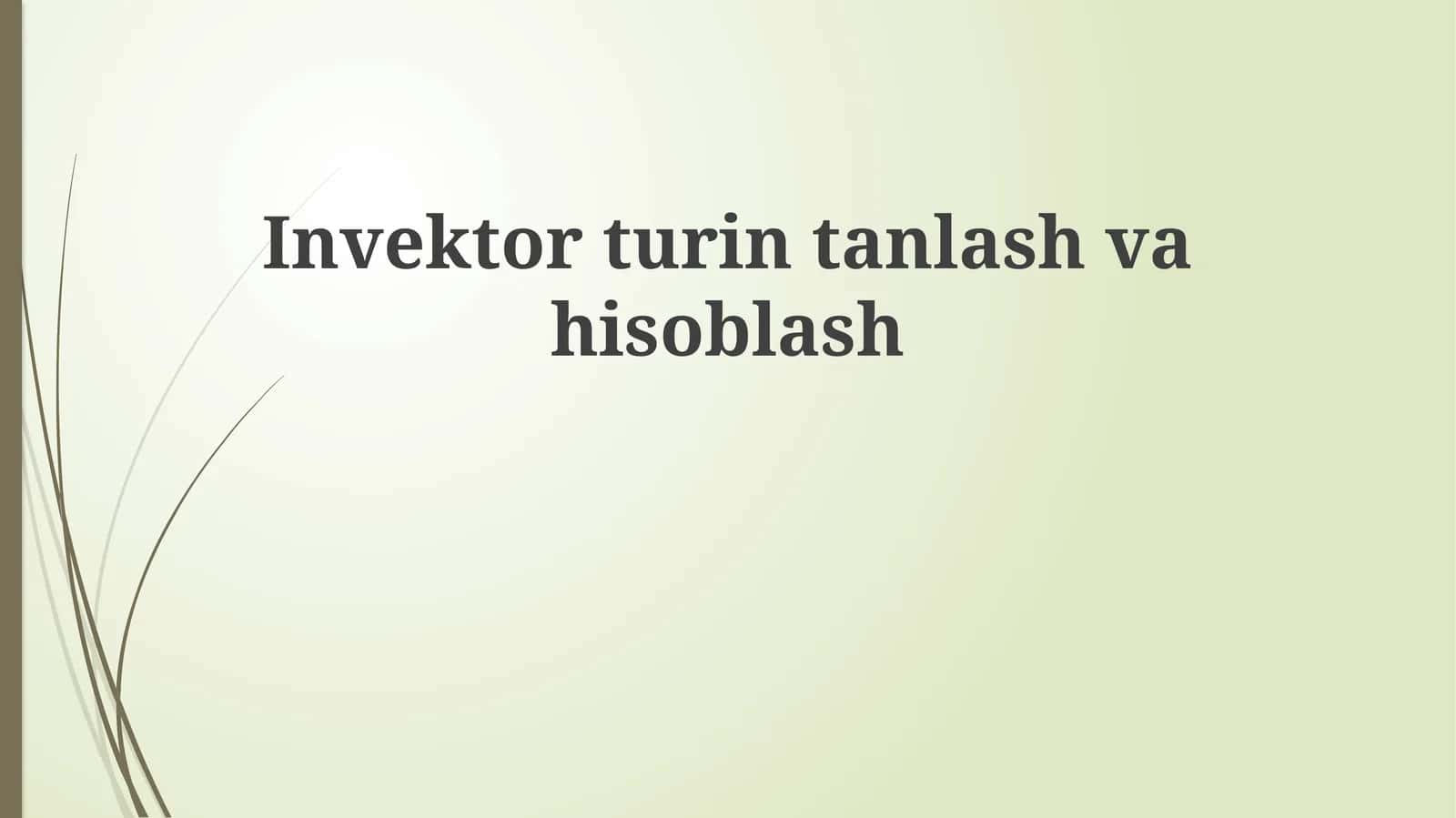 Invektorturintanlashvahisoblash