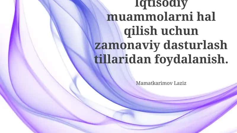 Iqtisodiy Muammolarni Hal Qilish