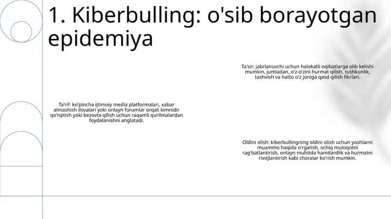 Kiberbulling: o'sib borayotgan epidemiya