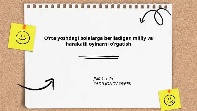 O'rta yoshdagi bolalarga beriladigan milliy va harakatli oyinarni o'rgatish