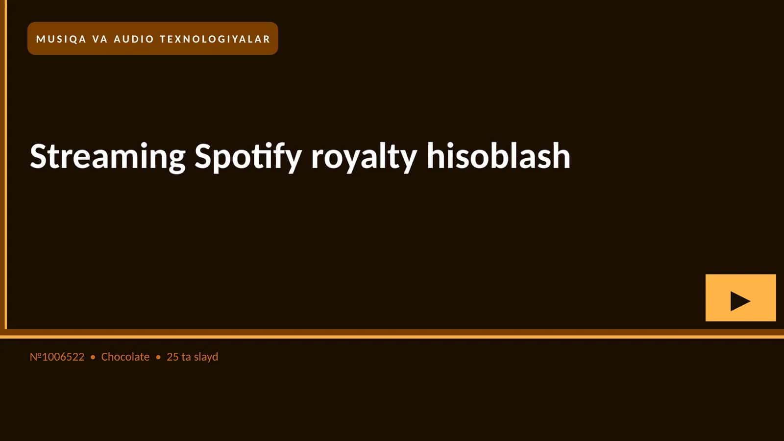 Streaming Spotify royalty hisoblash