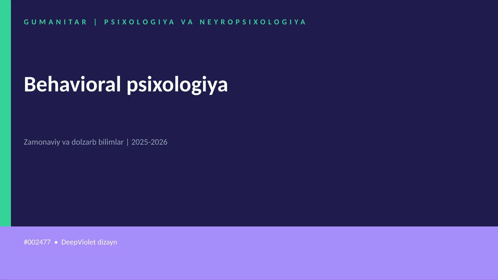 Behavioral psixologiya