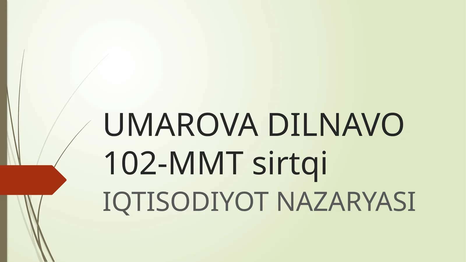 IQTISODIYOT NAZARYASI