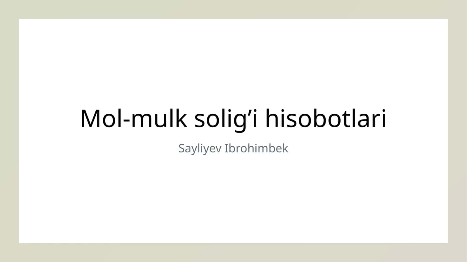 Mol-mulk solig’i hisobotlari