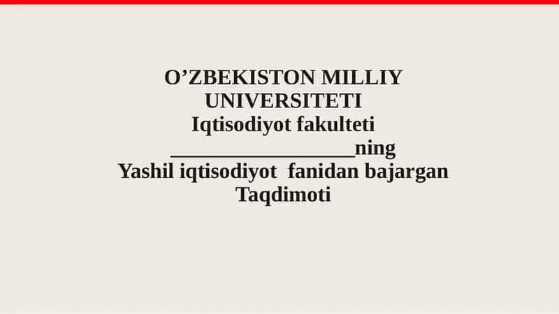 Barqaror rivojlanish va yashil iqtisodiyot o'zaro bog'liqligi