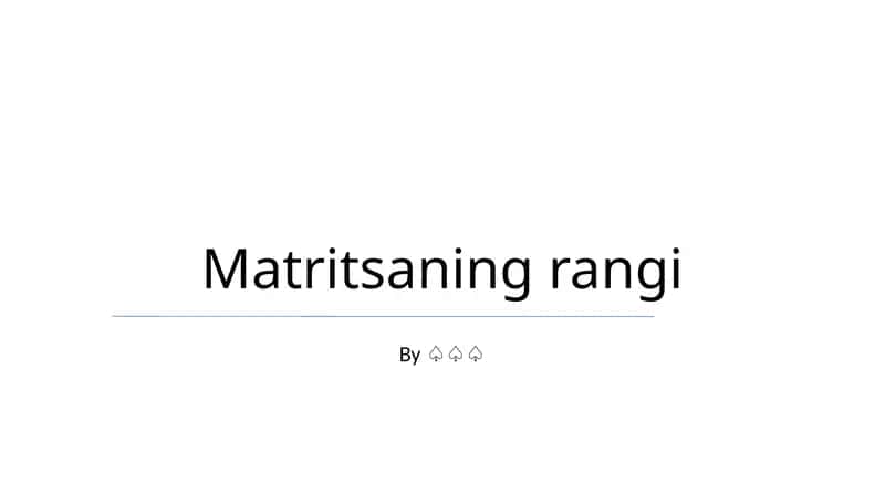 Matritsaning rangi