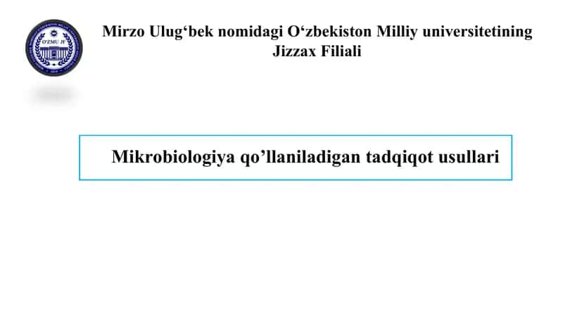 Mikrobiologik usullar