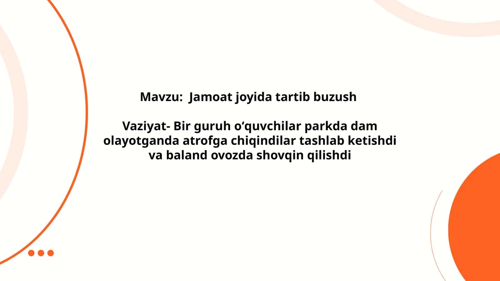 Jamoat joyida tartib buzush