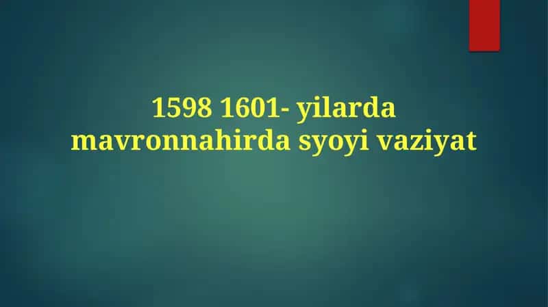 Mavronnehirning Iqtisodiy Konteksti (1598-1601)