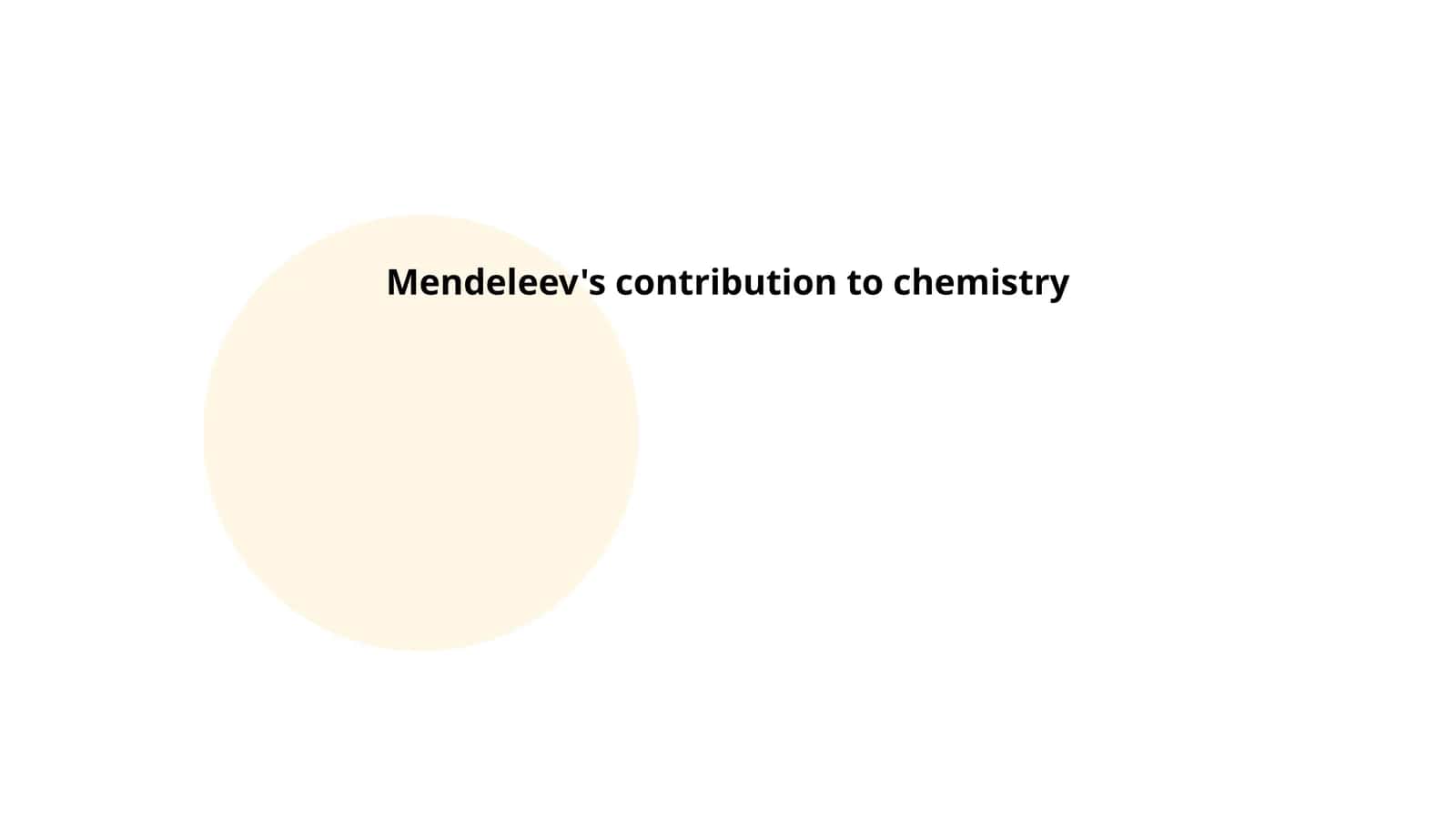 Mendeleev's contribution to chemistry