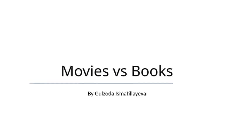 Movies vs Books