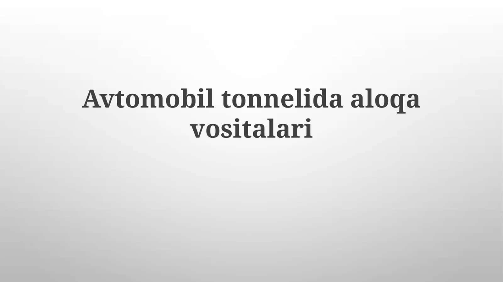 Avtomobil aloqa vositalari
