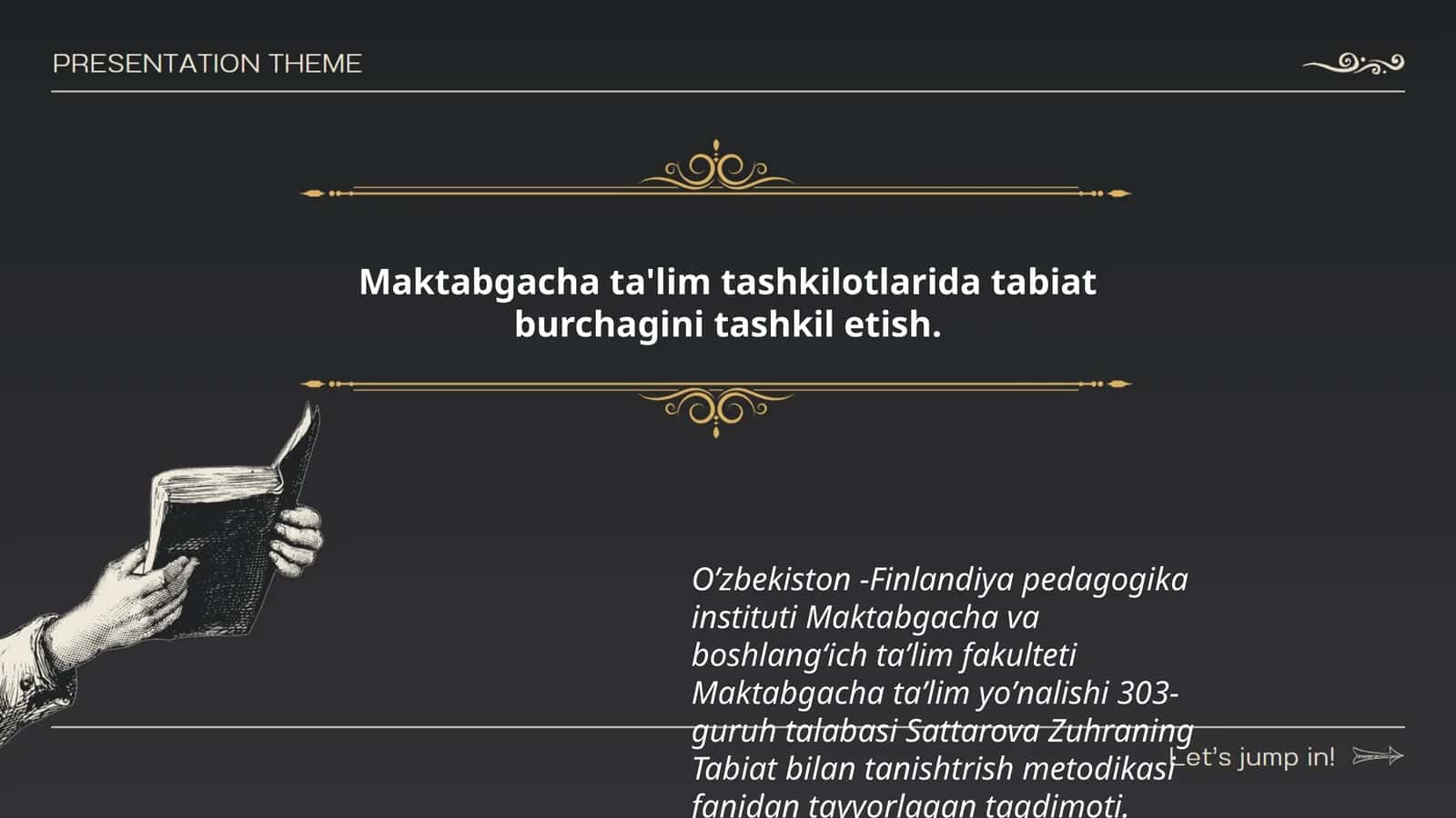 Maktabgacha ta'lim tashkilotlarida tabiat burchagini tashkil etish