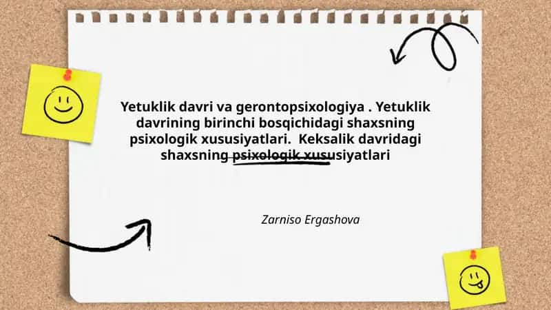 Yetuklik davri va gerontopsixologiya