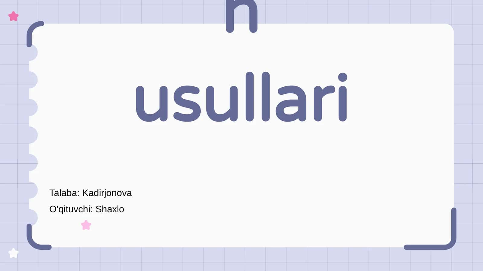 Odam genetikasi va oʼrganish usullari
