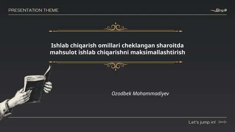 Ishlab chiqarish omillari cheklangan sharoitda mahsulot ishlab chiqarishni maksimallashtirish