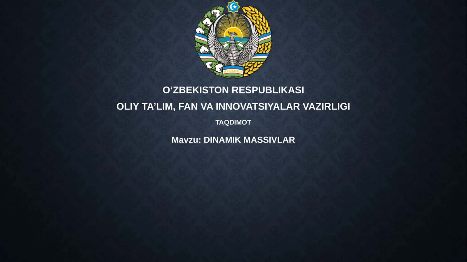DINAMIK MASSIVLAR
