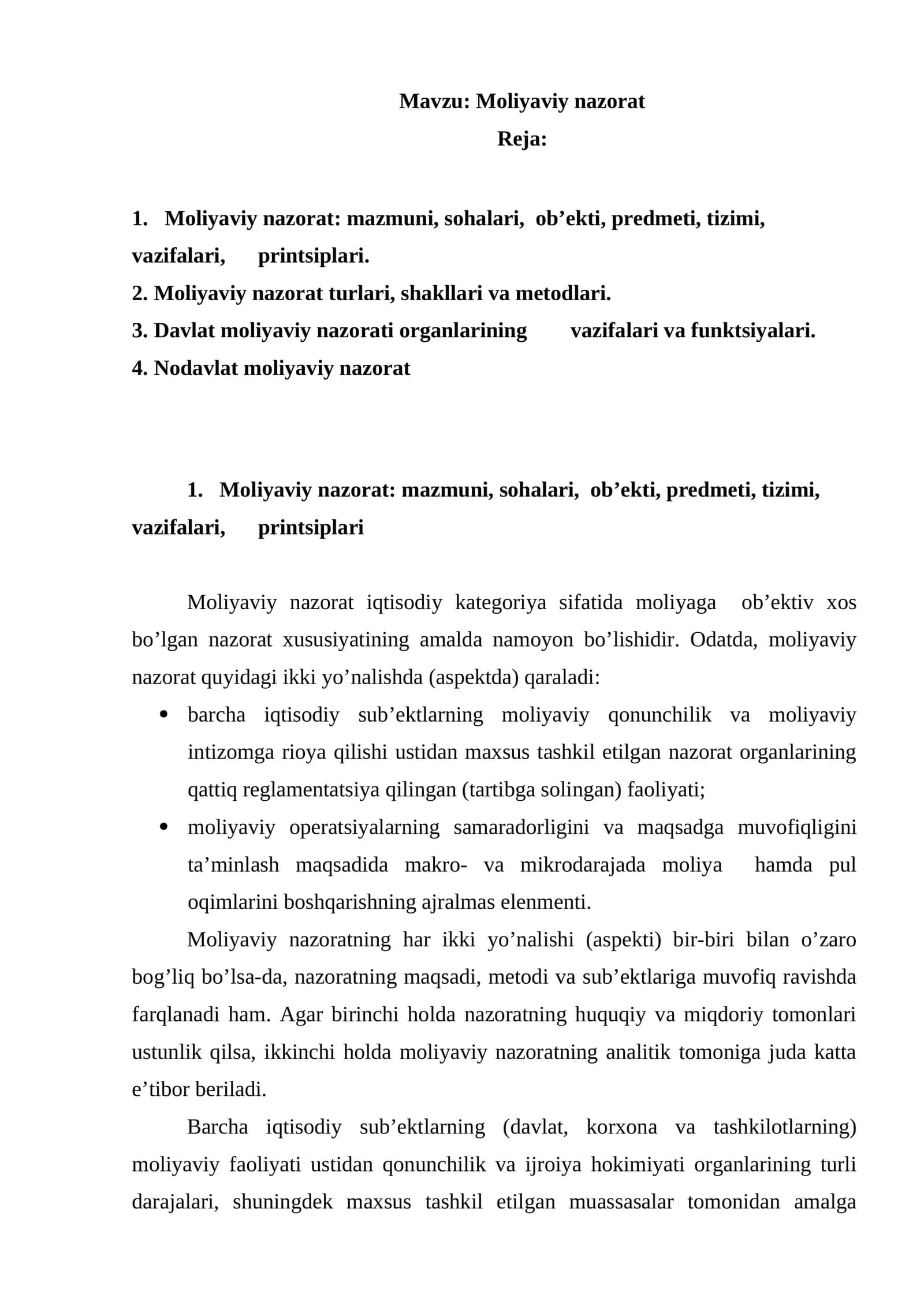 Moliyaviy nazorat