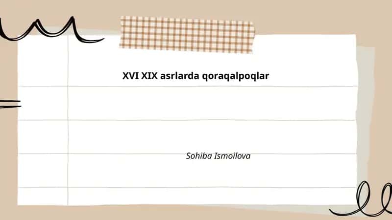 XVI XIX asrlarda qoraqalpoqlar