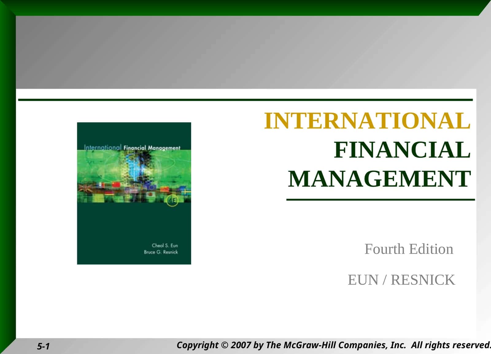 INTERNATIONAL FINANCIAL MANAGEMENT