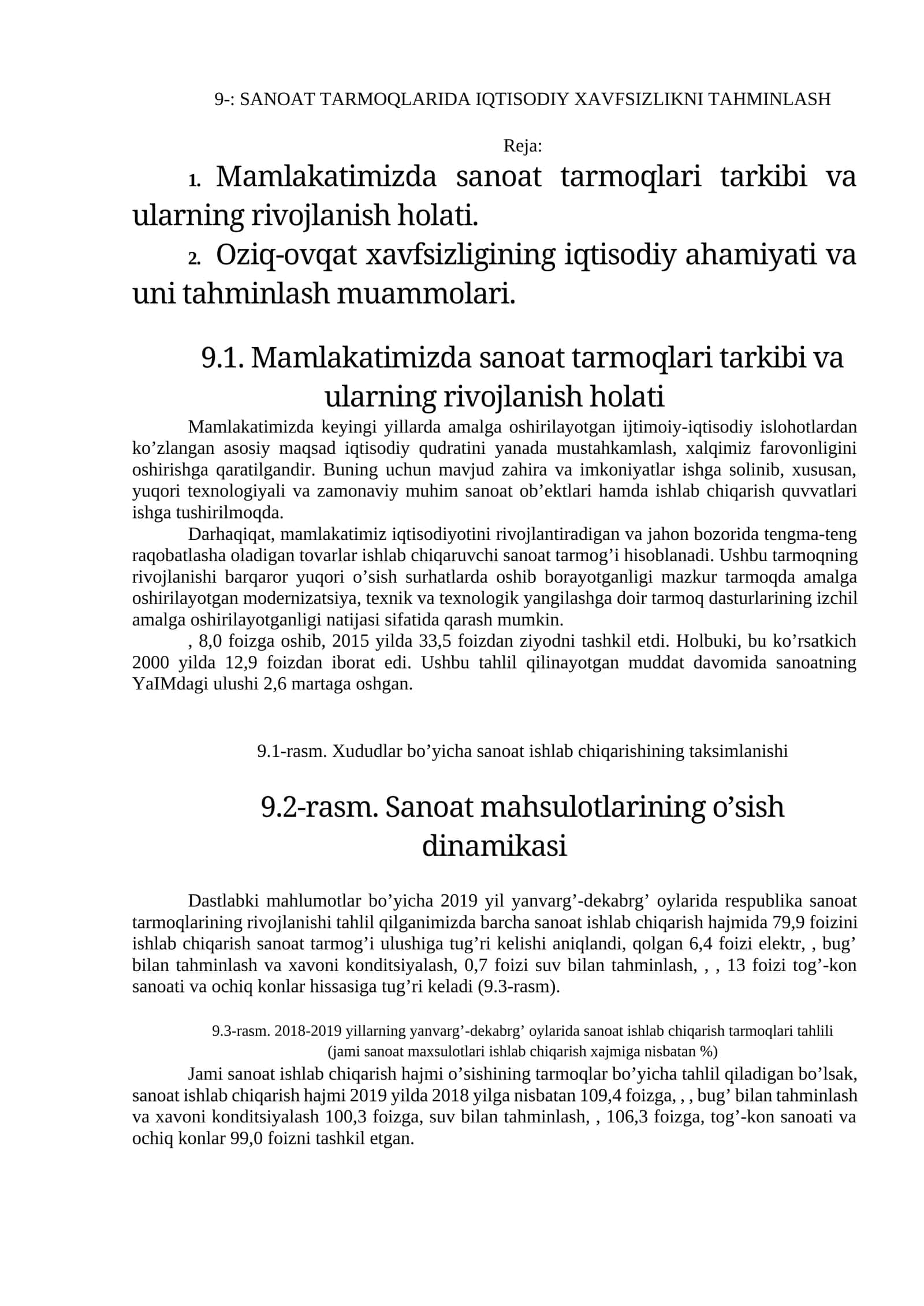 SANOAT TARMOQLARIDA IQTISODIY XAVFSIZLIKNI TAHMINLASH