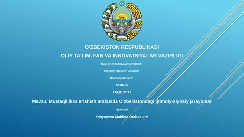 Mustaqillikka erishish arafasida Oʻzbekistondagi ijtimoiy-siyosiy jarayonlar