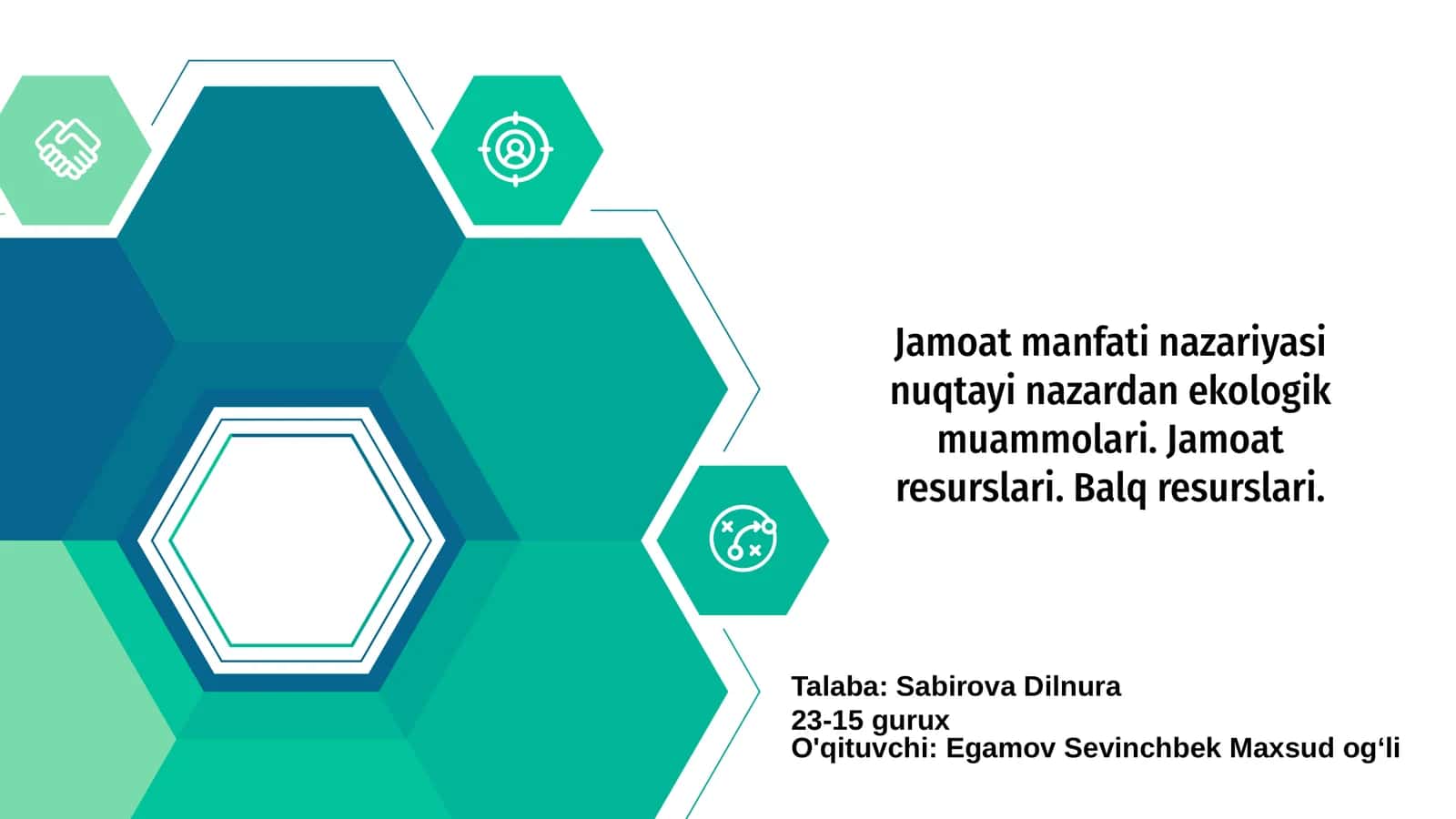 Jamoat manfaatlari va nazariy asoslar