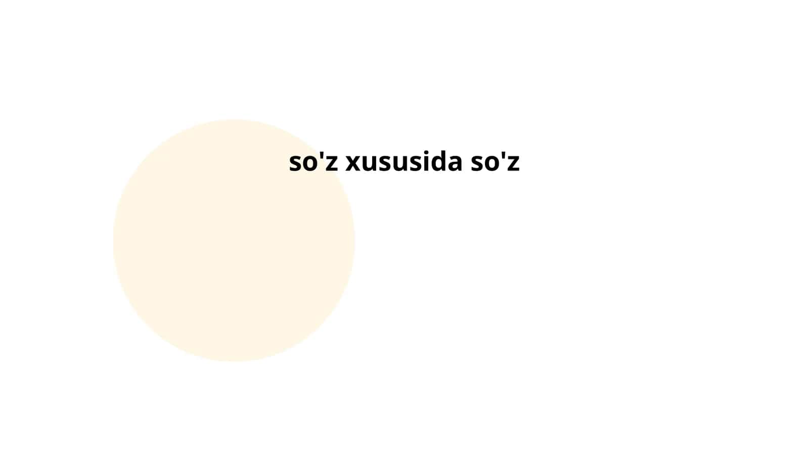 so'z xususida so'z
