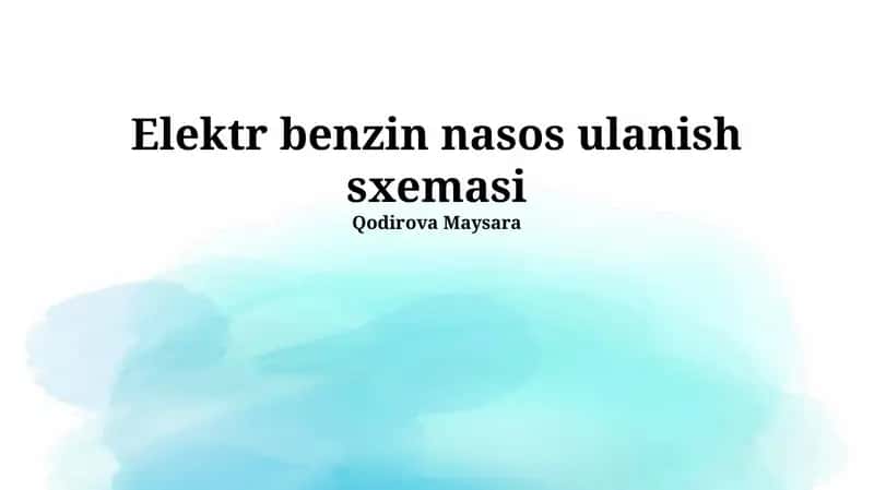 Elektr benzin nasos ulanish sxemasi