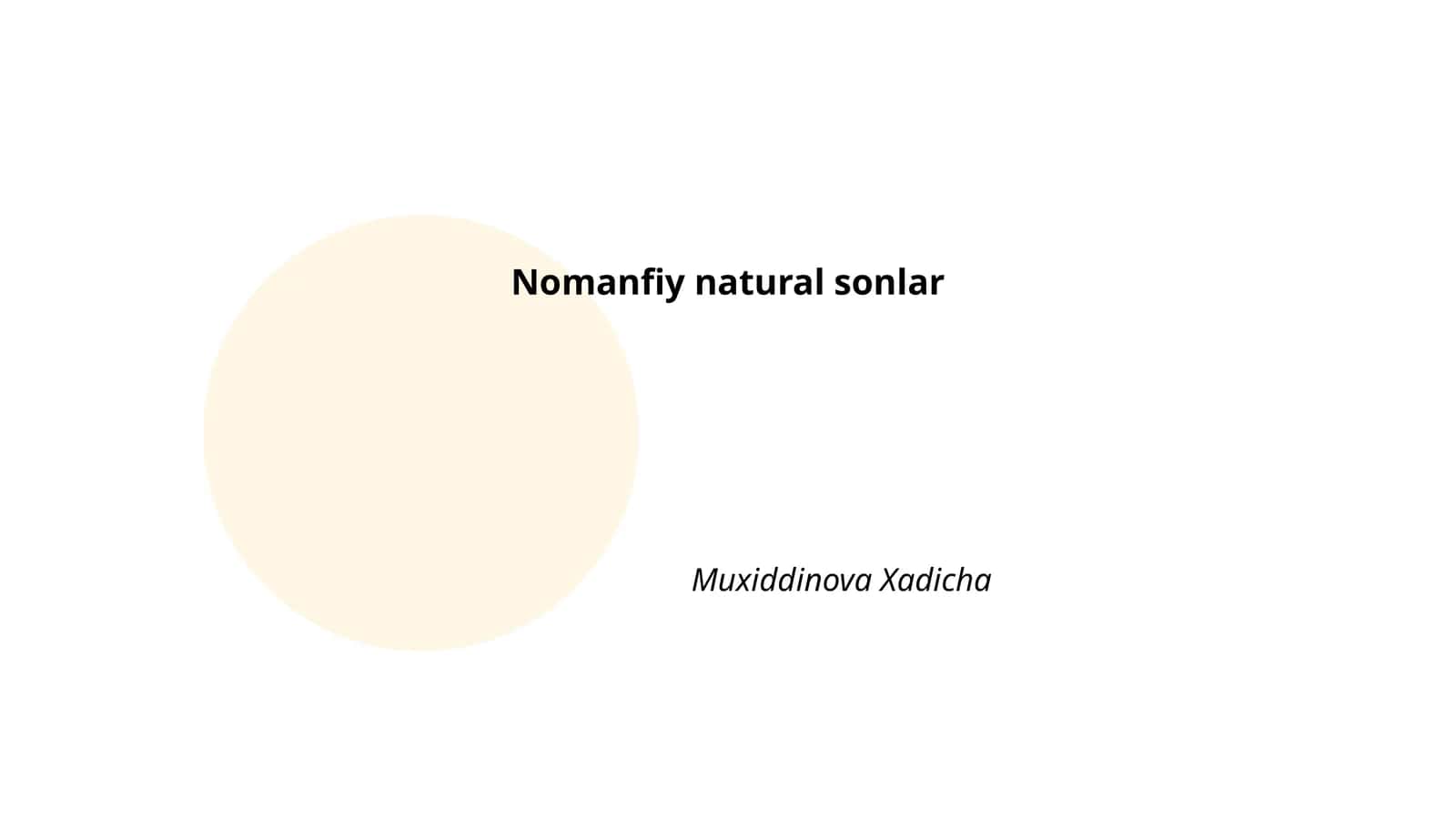 Nomanfiy natural sonlar