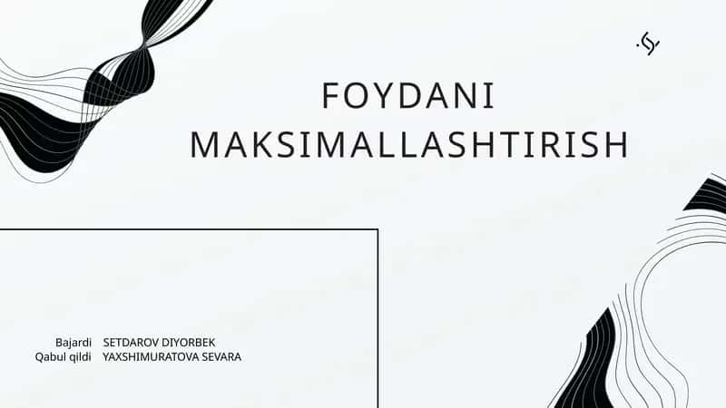 Foydani maksimallashtirish