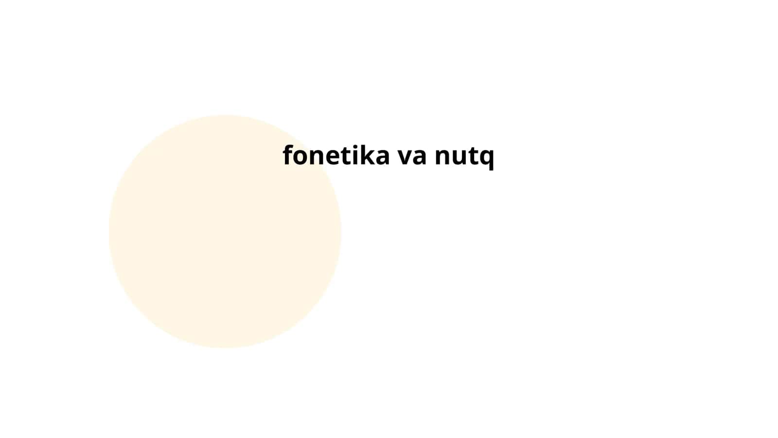 fonetika va nutq