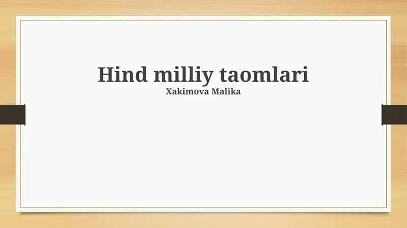 O'zbek Milliy Taomlari