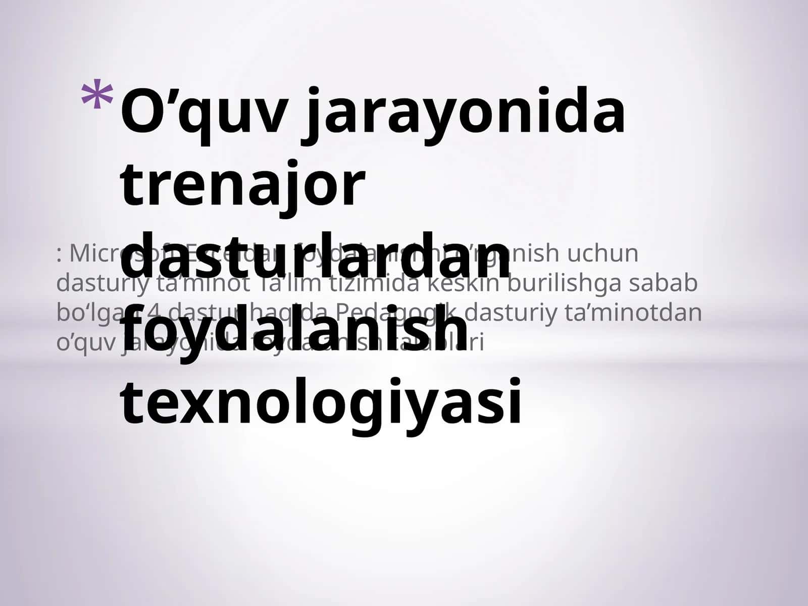 Microsoft Exceldan foydalanishni o’rganish