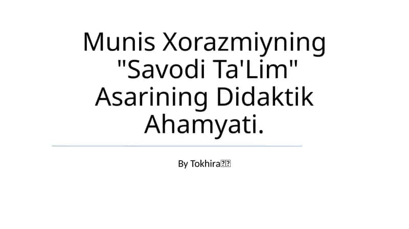 Savodi Ta'lim
