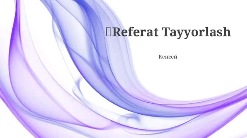 Referat Tayyorlash