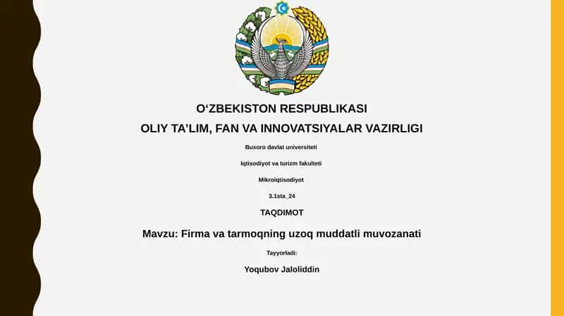 Firma va tarmoqning uzoq muddatli muvozanati