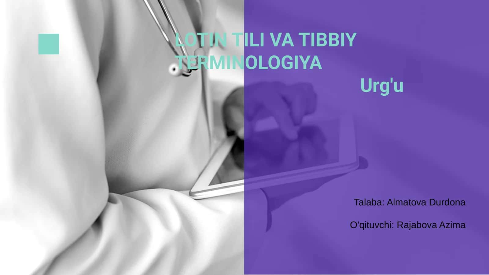 LOTIN TILI VA TIBBIY TERMINOLOGIYA