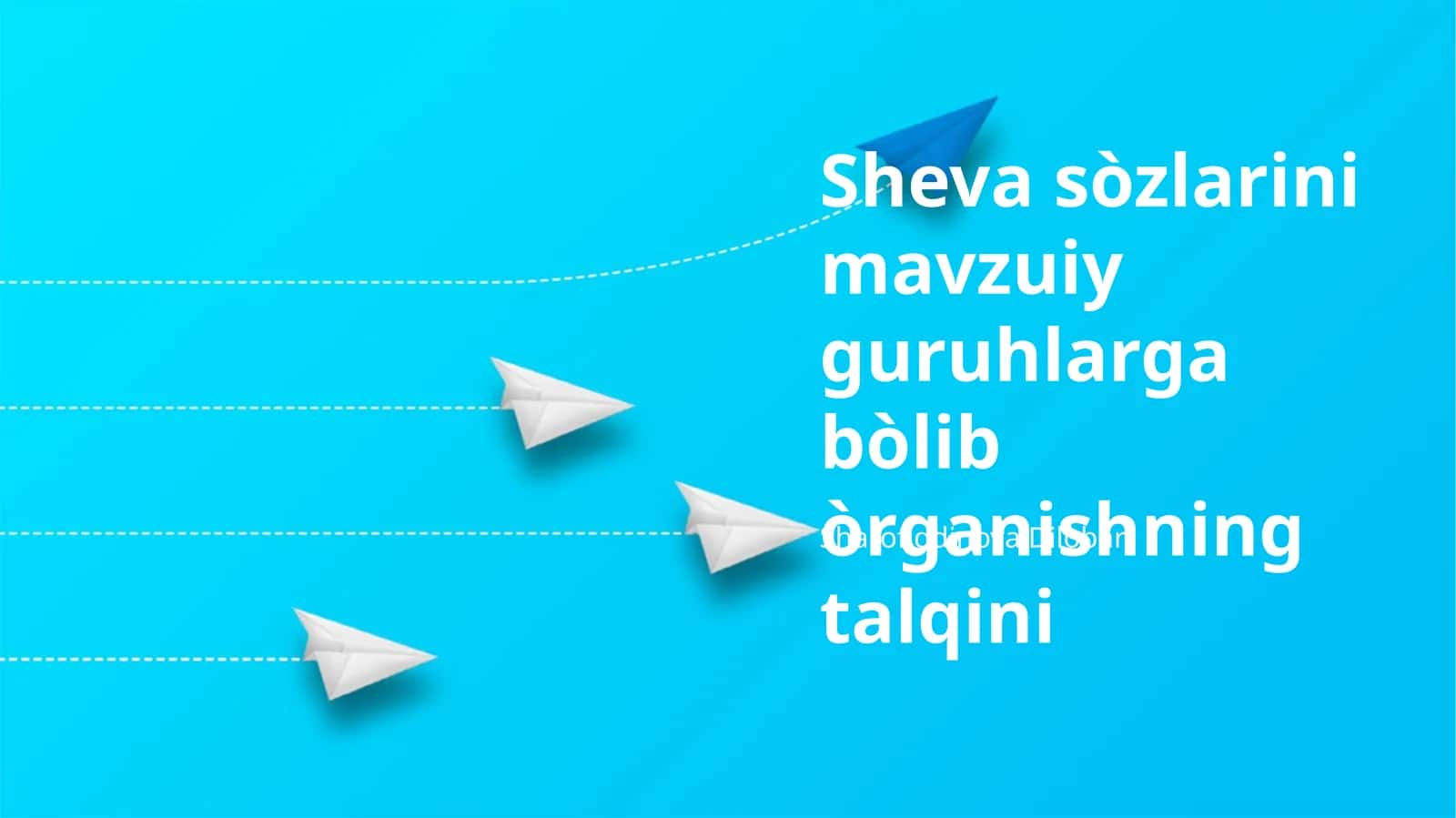 Sheva So'zlarining Tematik Guruhlarga Bo'linishi