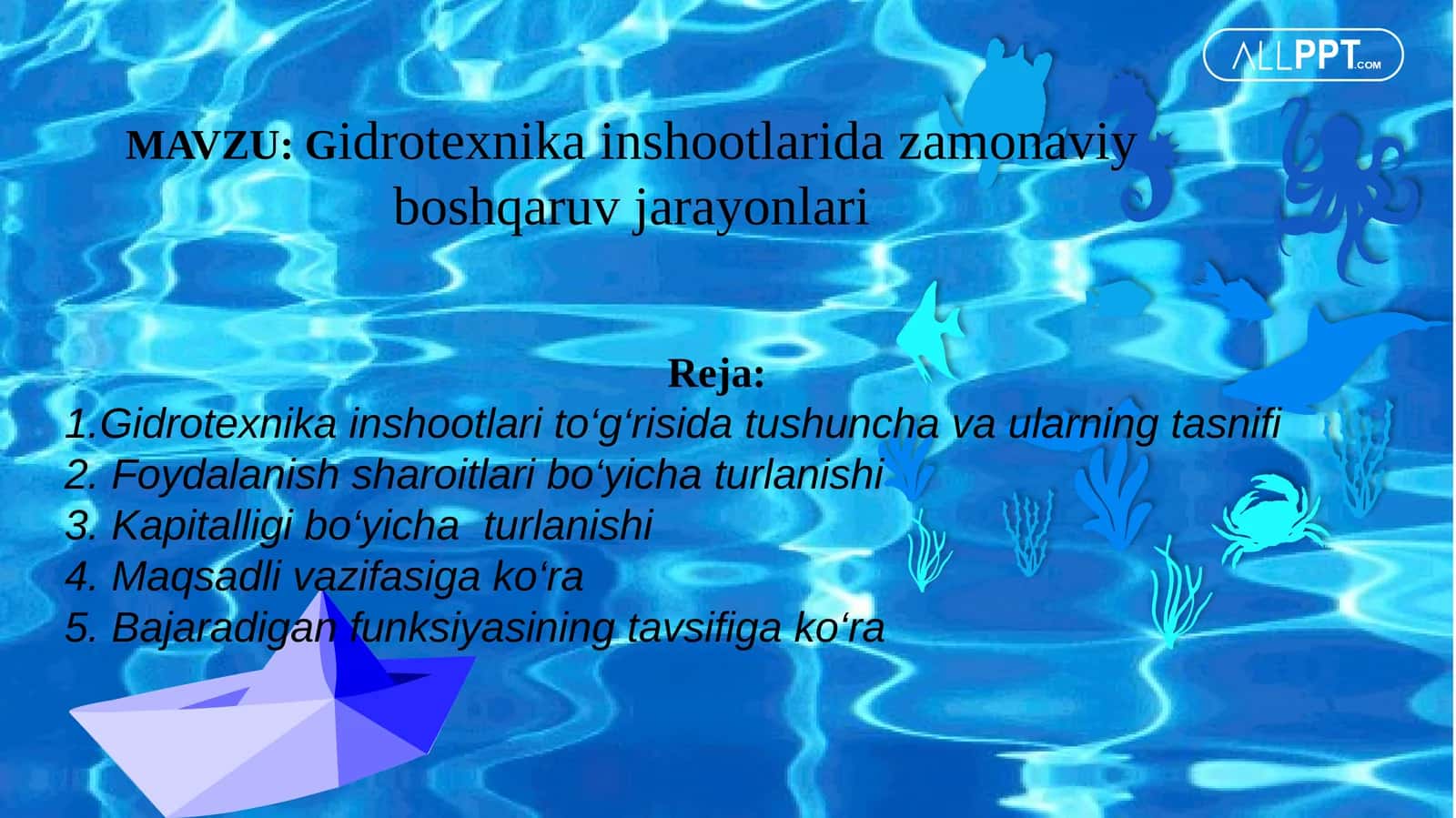 Gidrotexnika inshootlarida zamonaviy boshqaruv jarayonlari